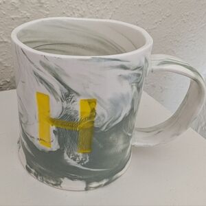 Anthropologie Marbled 'H' Monogram Mug